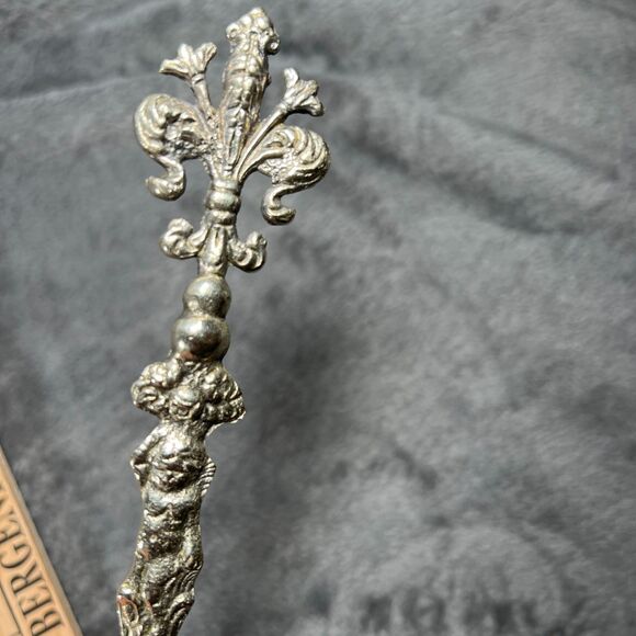 UGO BELLINI fork spoon set cherub lions silver plate vintage - Picture 11 of 11